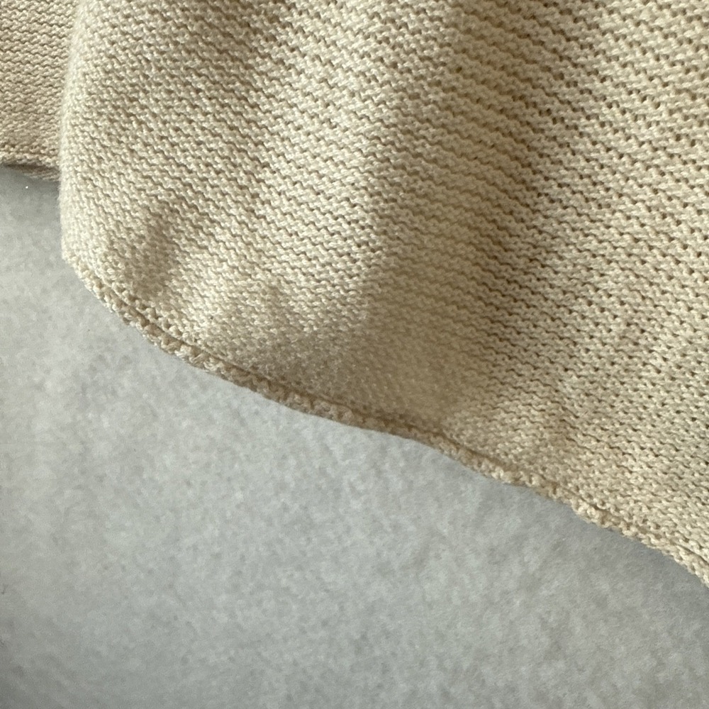 Abound Cream Cropped Knit Long Sleeve Sweater M Quiet Luxury Transitional Layer - Picture 6 of 10